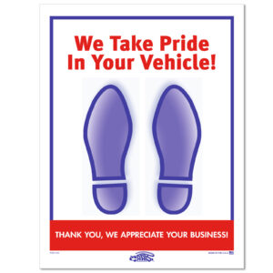Floor Mat - Paper Footprint 2-Color - Red & Blue, 50#, Box of 500