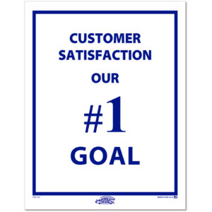 Floor Mat - Clay-Coated 1 Color - Blue "Customer Satisfaction" Box of 500