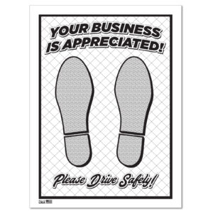 Floor Mat - Heavy Duty Plastic Coated - Black, Footprint - Qty. 500