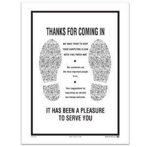 Floor Mat - Waffle Design  - Black, Footprint - Box of 250