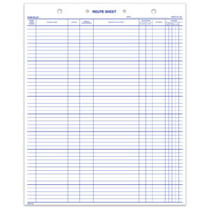 Route Sheet - RS-547 - 50 Line, 12" x  15" 100 Per Pack