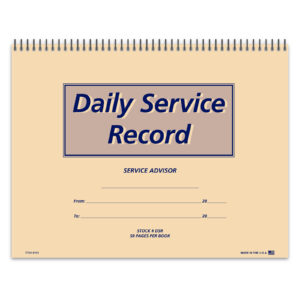 Daily Service Record Book - DSR - 50 Pages - Qty. 1