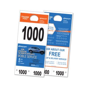 Custom Shiny AdVer-Tag/Post Card Reply Number 5.5x12 (w/Oval Hole) - Qty