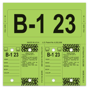 Control-Tags - #226 - Lime - Qty. 1 each With Rings