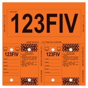 Control-Tags - #226 - Orange - Qty. 1 each With Rings