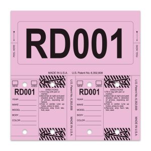 Control-Tags - #226 - Pink/Lilac- Qty. 1 each With Rings