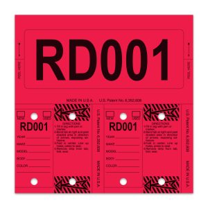 Control-Tags - #226 - Red - Qty. 1 each With Rings