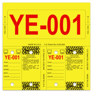 Control-Tags - #226 - Yellow - Qty. 1 each With Rings