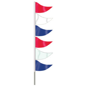 Ground Pennants- R/W/B w/poles - Plasticloth - Qty. 6