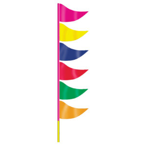 Ground Pennants- Multi Color w/poles - Plasticloth - Qty. 6
