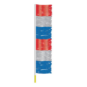 Ground Pennants- R/S/B w/poles - Metallic - Qty. 6