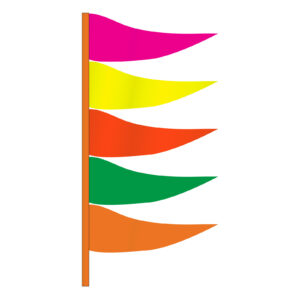 Antenna Flag - Plasticloth - Fluor. Multi Color -  Qty. 12
