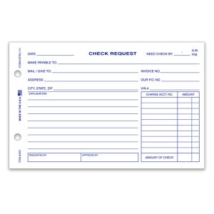 Check Request Form - TRO-111 - Qty. 100 per Pad