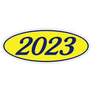 580-23_Oval-Year-Stickers_Navy-Blue-on-Yellow-2023_P-WEB