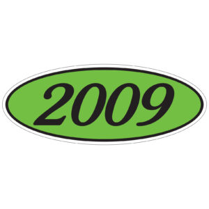583-09_Oval-Year-Stickers_Black-on-Green-2009_P-WEB