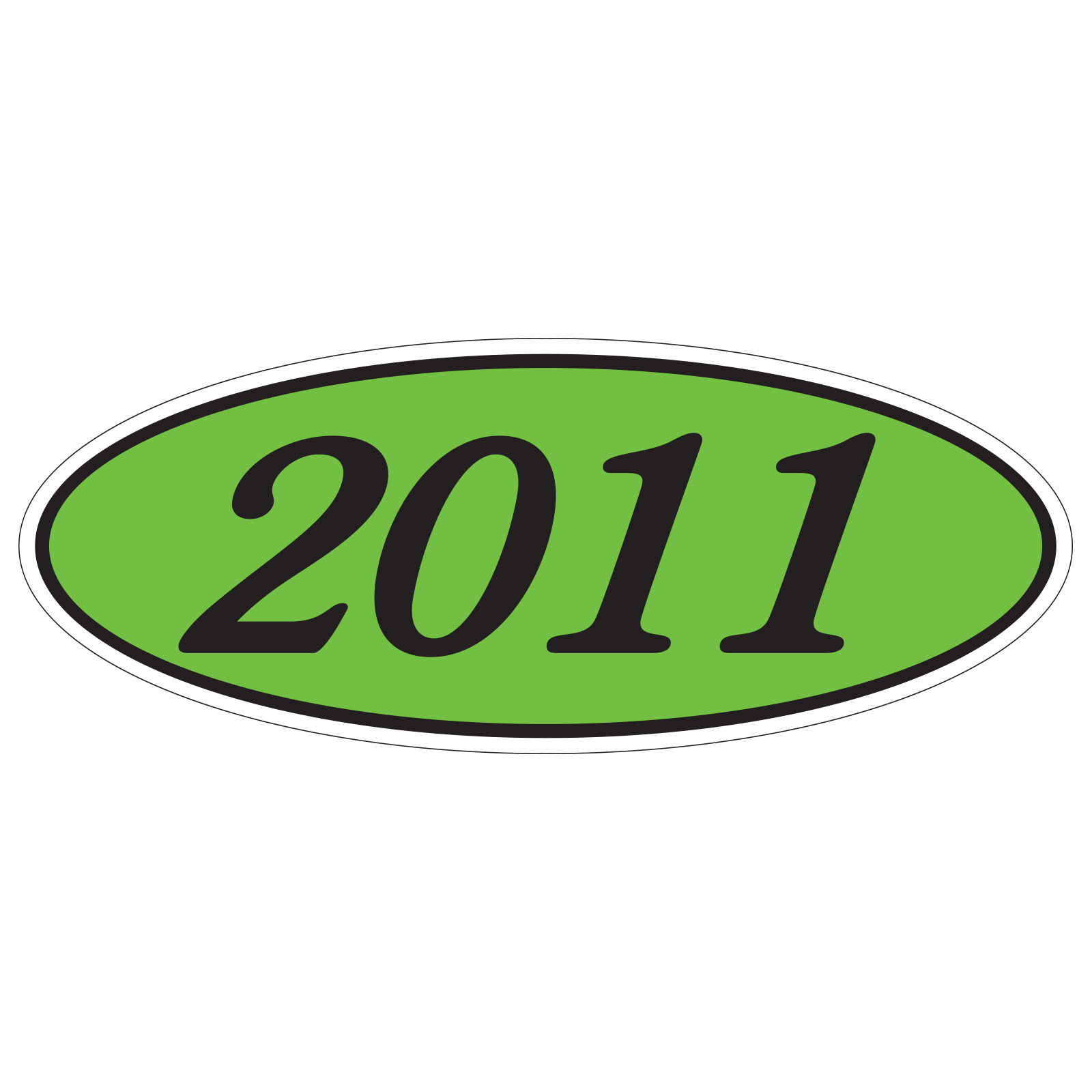583-11_Oval-Year-Stickers_Black-on-Green-2011_P-WEB