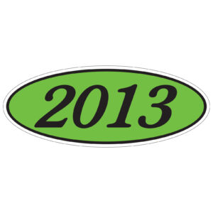 583-13_Oval-Year-Stickers_Black-on-Green-2013_P-WEB