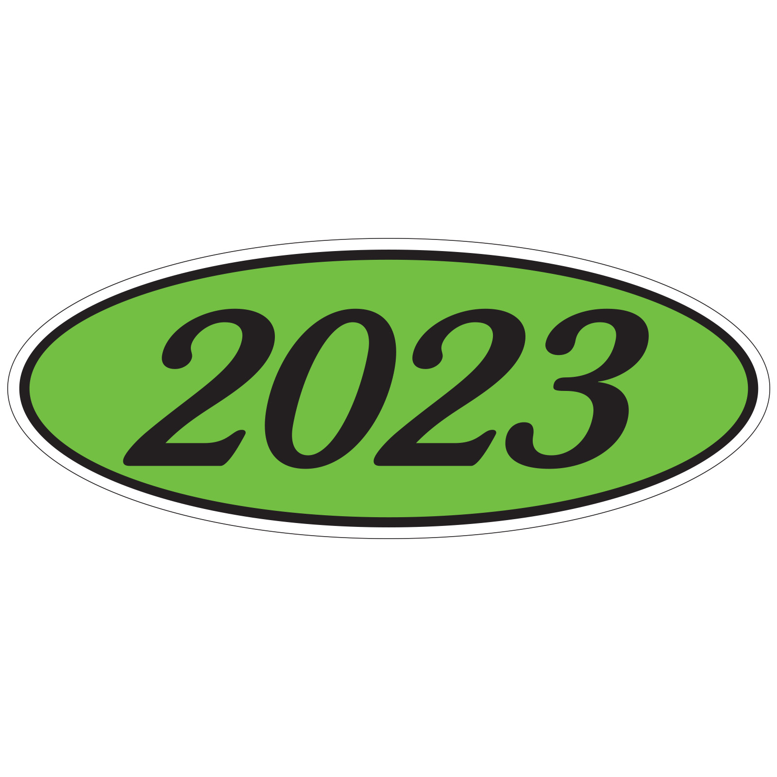 583-23_Oval-Year-Stickers_Black-on-Green-2023_P-WEB