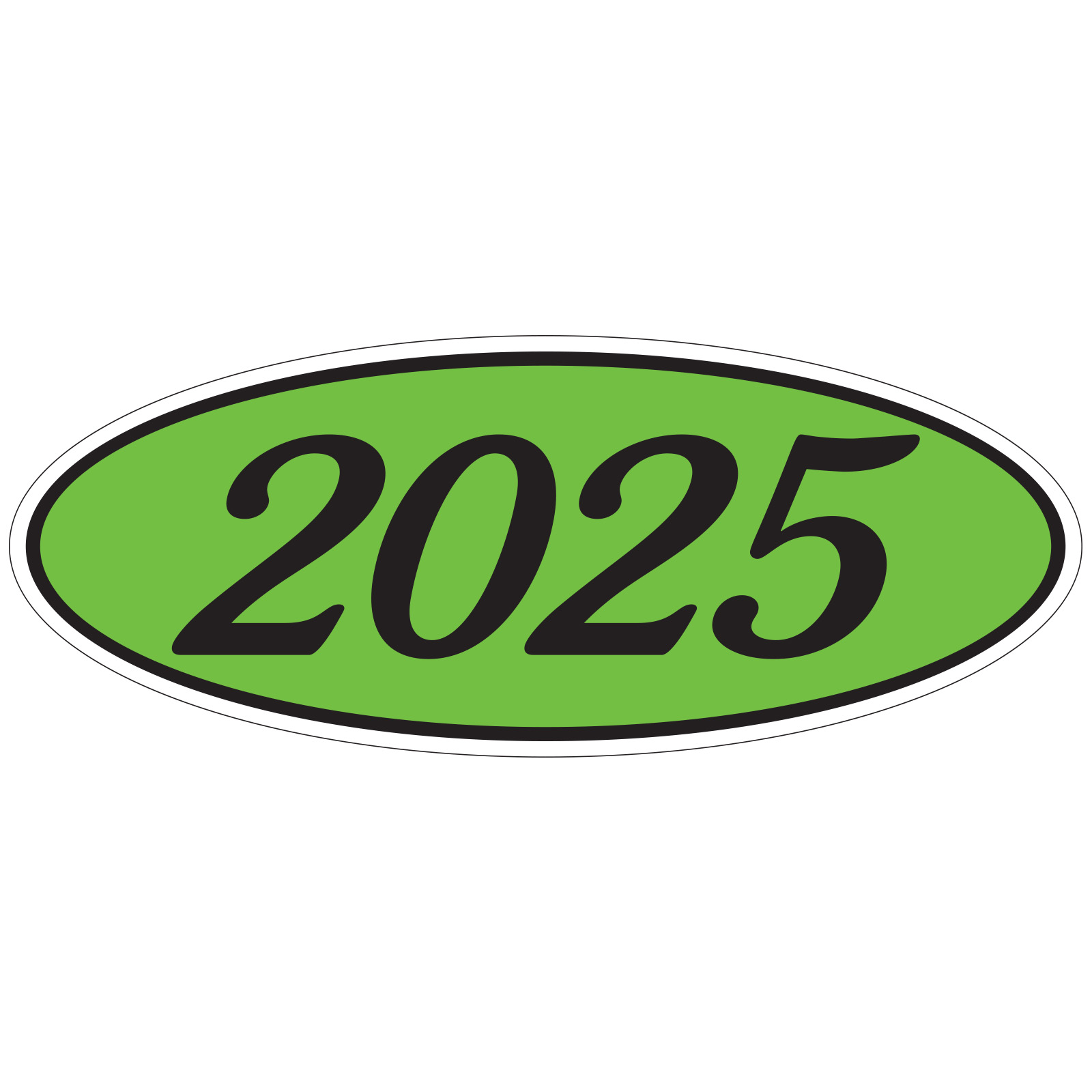 583-25_Oval-Year-Stickers_Black-on-Green-2025_P-WEB