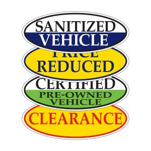 Vinyl Oval Slogan Window Stickers