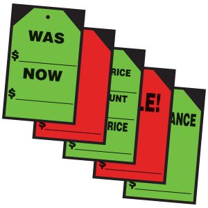 Vinyl Hang Tag Price Window Stickers