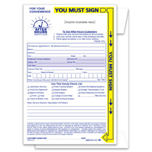 Yellow Highlight AFter Hours Envelope - NDE-YH - IMPRINTED - Qty. 1 each