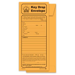Key Drop Envelope, Key Drop Kraft - NO Checklist