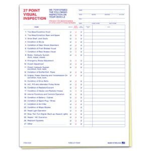 27 Point Vehicle Inspection - 2 Part - Qty. 100