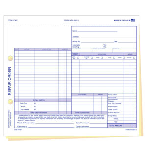 Repair Order - RO-600-3 - 3 Part - Qty. 100