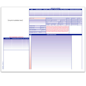Laser Repair Order Landscape - LZR-RO-LA - 32# - Imprinted - Qty. 1 each