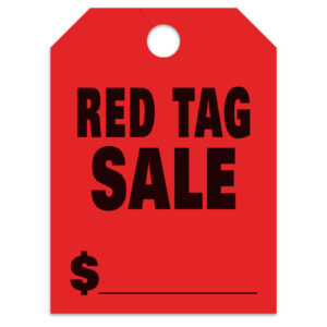 Hang Tags, Red Tag Sale - Large, Red - Qty. 50