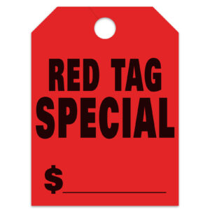 Hang Tags - Red Tag Special -  Large, Red - Qty. 50