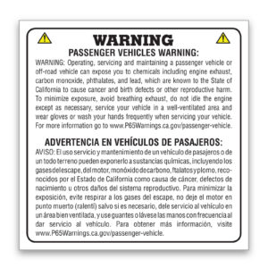 Prop 65 Sticker - 4" x 4" Face Adhesive - Qty. 100
