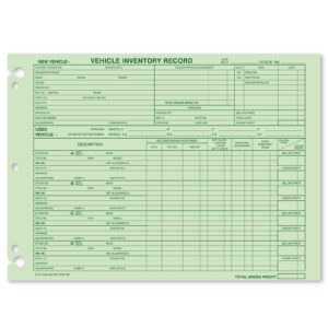 Vehicle Inventory Record - DSA-542-85 - Qty. 50