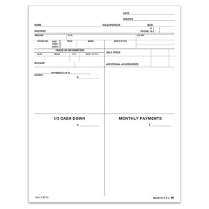 Four Square Form/Customer Proposal - 1 Part - Qty. 100