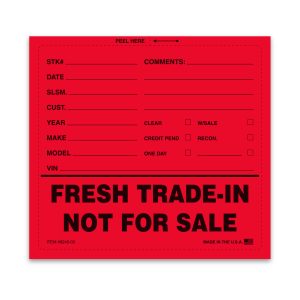 Fresh Trade-In Not For Sale Sticker - 6-1/2" x 6" - Qty. 100