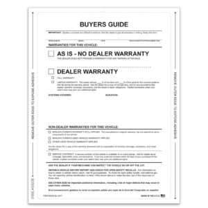 Interior Buyers Guide - BG-2017 - As Is - P/A - No Lines - Qty. 100