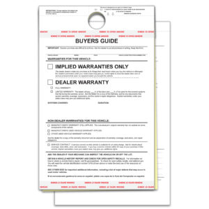 Buyer Guide - Implied Warranty, 2 Part - Hanging Tag - Qty. 100