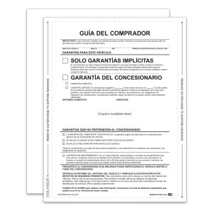 Custom One-Part Interior Buyer's Guide - Implied Warranty - Spanish - No Lines