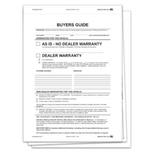 Interior Buyers Guide - BG-2017- As Is - 2 Part, Paper/PA - Qty. 100