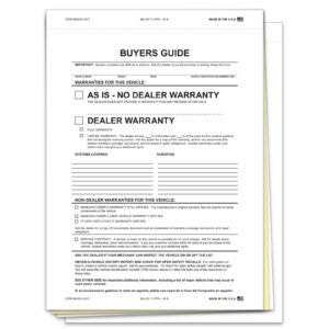 Interior Buyers Guide - BG-2017- As Is - 3 Part, Paper/PA - Qty. 100