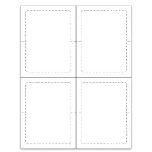 4.25" x 5.5" - 4 Up - Die Cut/Perfed  BLANK, Perm. Adh. - Qty. 250