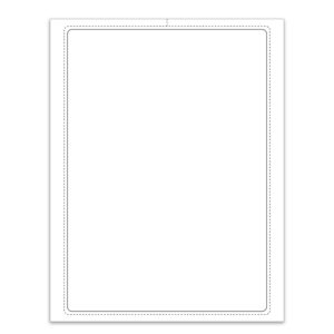 8.5" x 11" Lsr Window Sticker, BLANK-PERF, Perm. Adh., 1 Part - Qty. 250