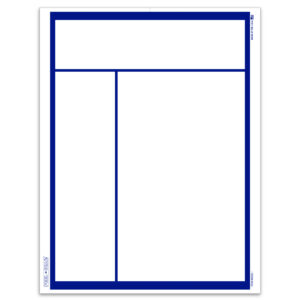 8.5" x 11" Laser Window Sticker, Blue Frame, Perm. Adh., 1 Part - Qty 250