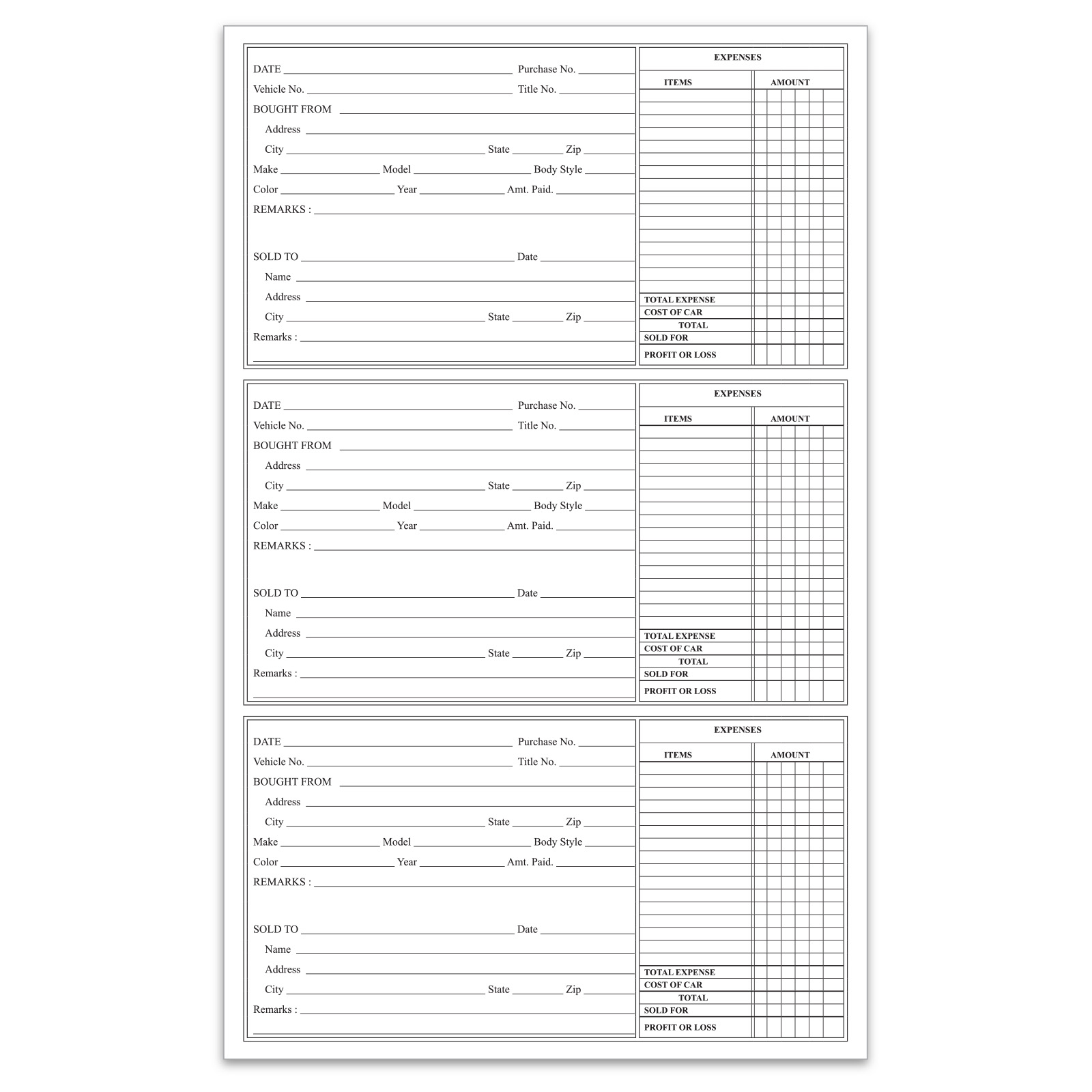 8360_Used-Car-Record-Book_Police-Book_Interior-Page_P-WEB