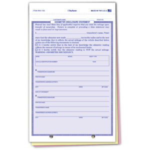Odometer Disclosure Statement - ODOM-103-N - 3 Part - Qty. 100