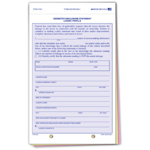 Lease Odometer Statement - ODOM-489-L - Qty. 100