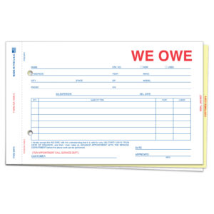We Owe - SA-1506-3 - 3 Part - Qty.100