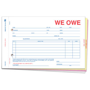 We Owe - SA-1506-4 - 4 Part - Qty.100