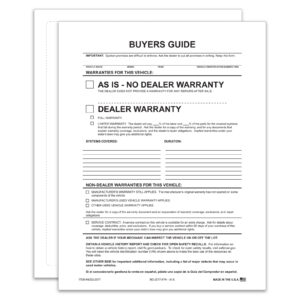 Ext. Buyers Guide - BG-2017-PA - AI-E - As Is - P/A - Qty. 100
